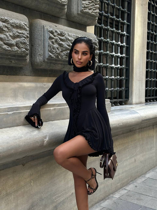 Mini Ruffle Detail Dress