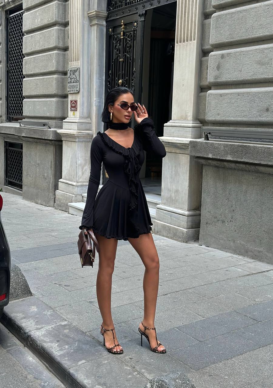 Mini Ruffle Detail Dress