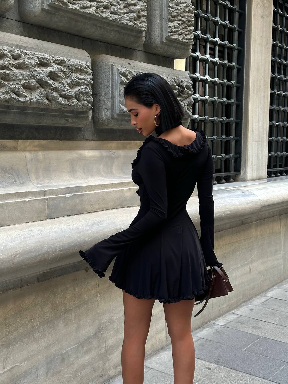 Mini Ruffle Detail Dress