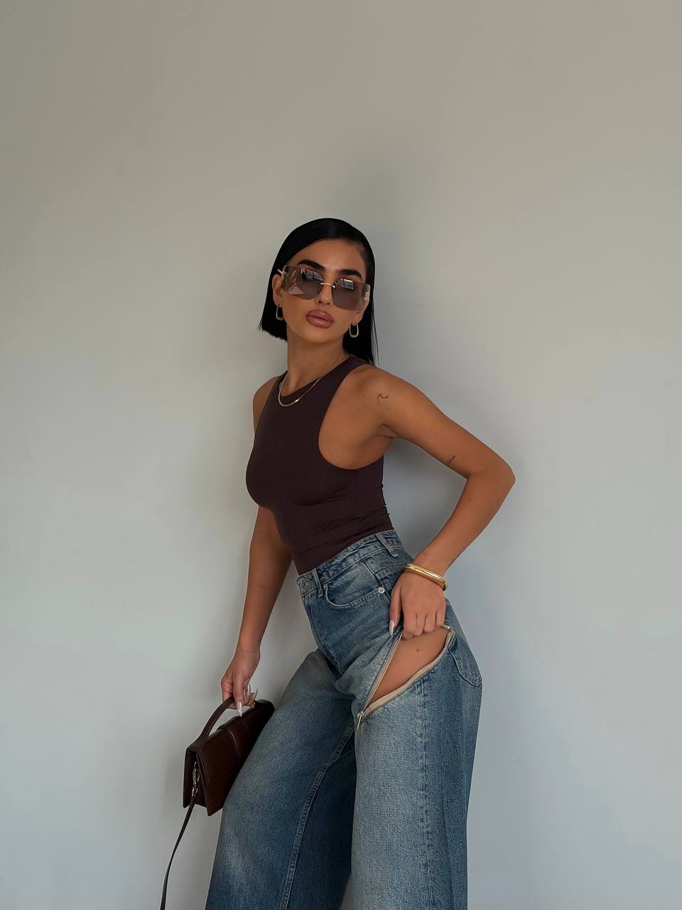 Blue Tint Extra Wide Leg Jeans