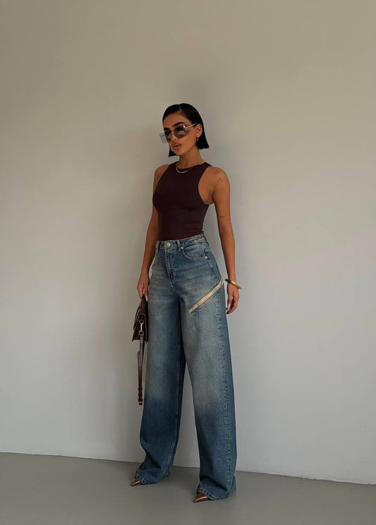 Blue Tint Extra Wide Leg Jeans