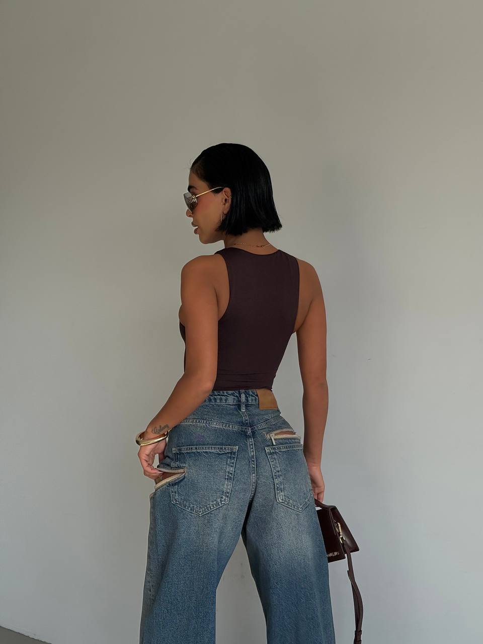 Blue Tint Extra Wide Leg Jeans