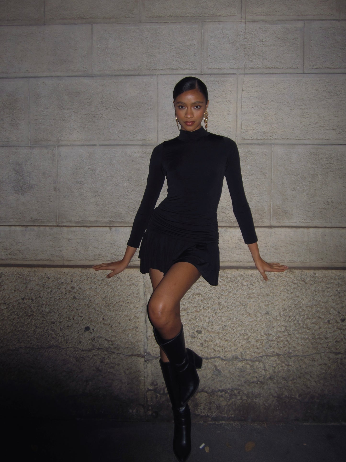 Black Mary Long Sleeve Dress