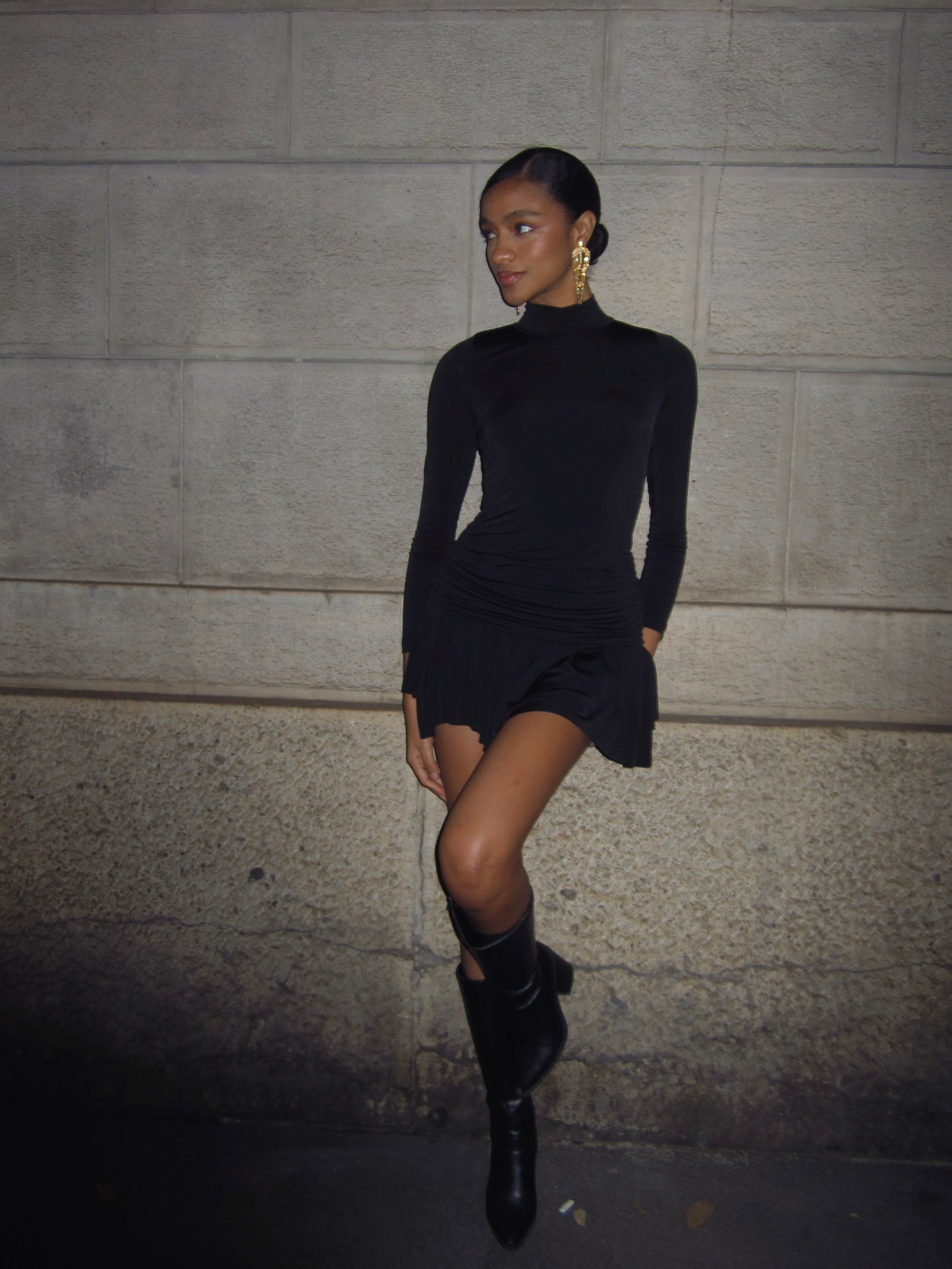 Black Mary Long Sleeve Dress