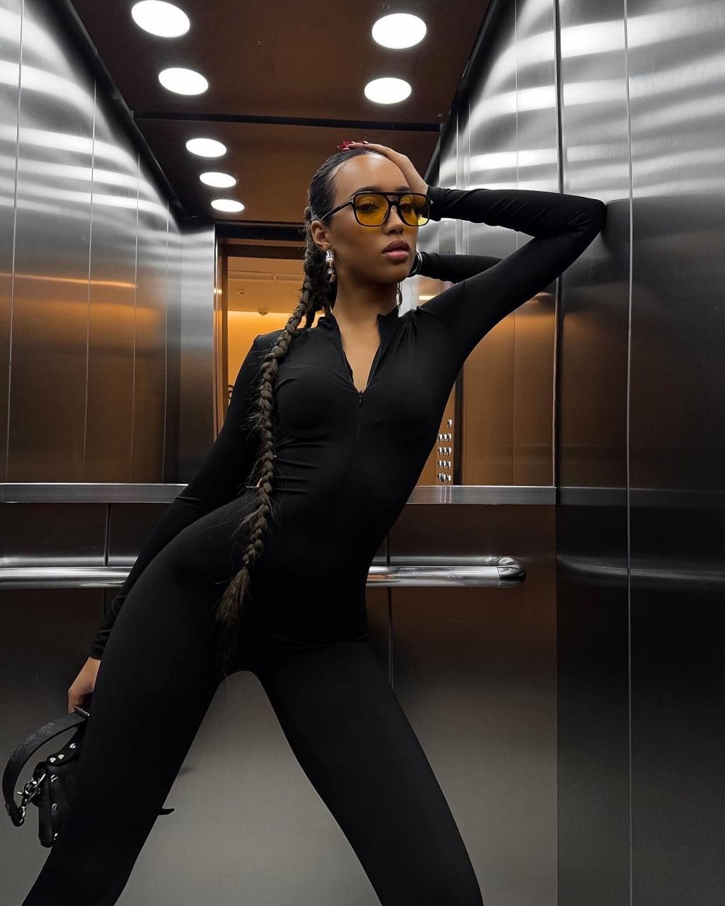 Black JUMPSUIT (FLEECE INSIDE)