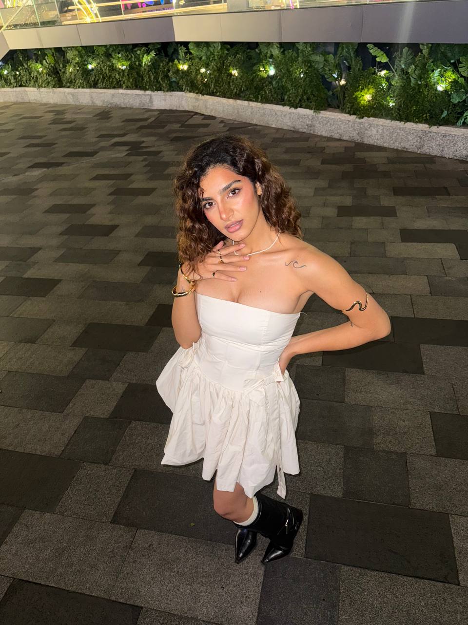 White Strapless Mini Dress