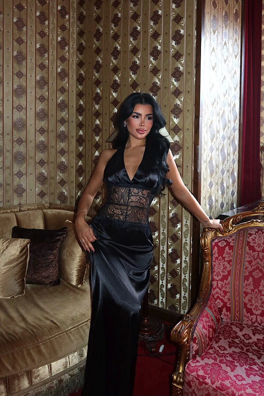 Black Lace Detail Dress