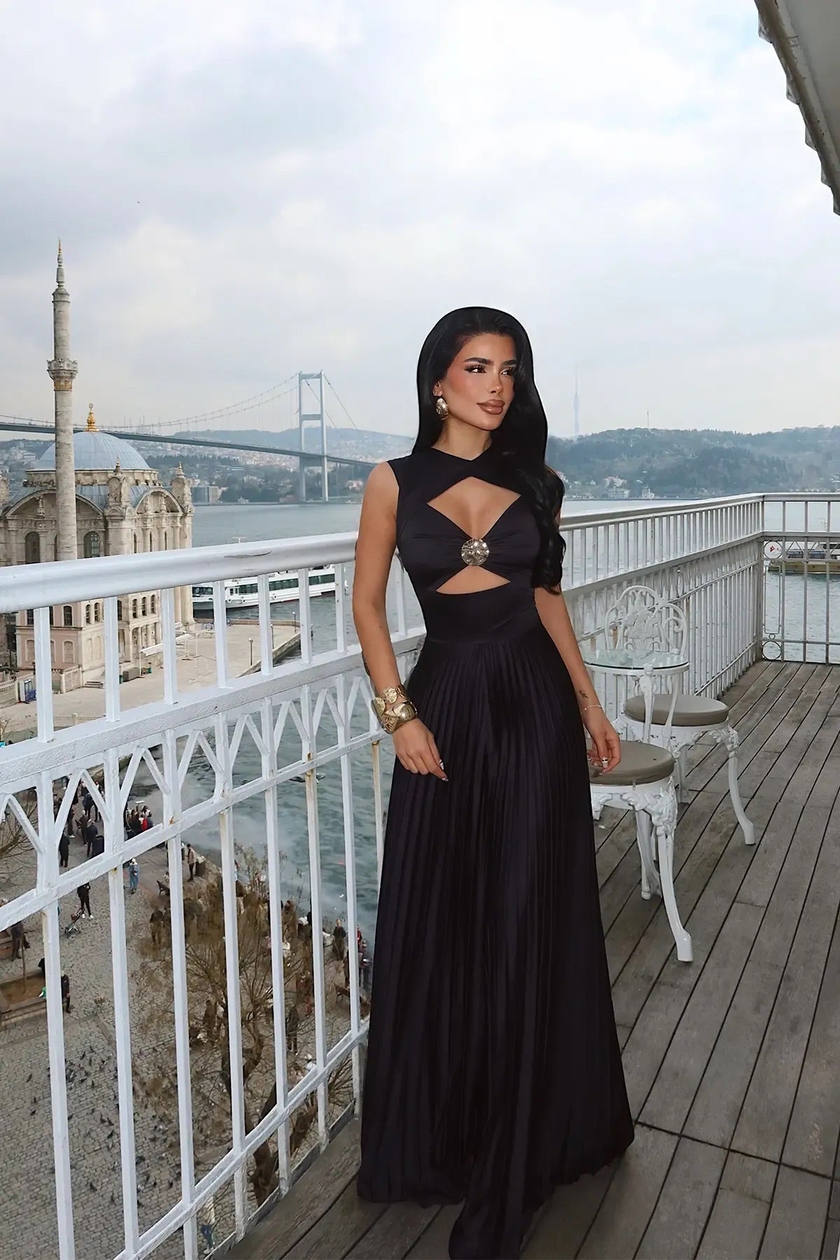 Black Window Detail Jumpsuit