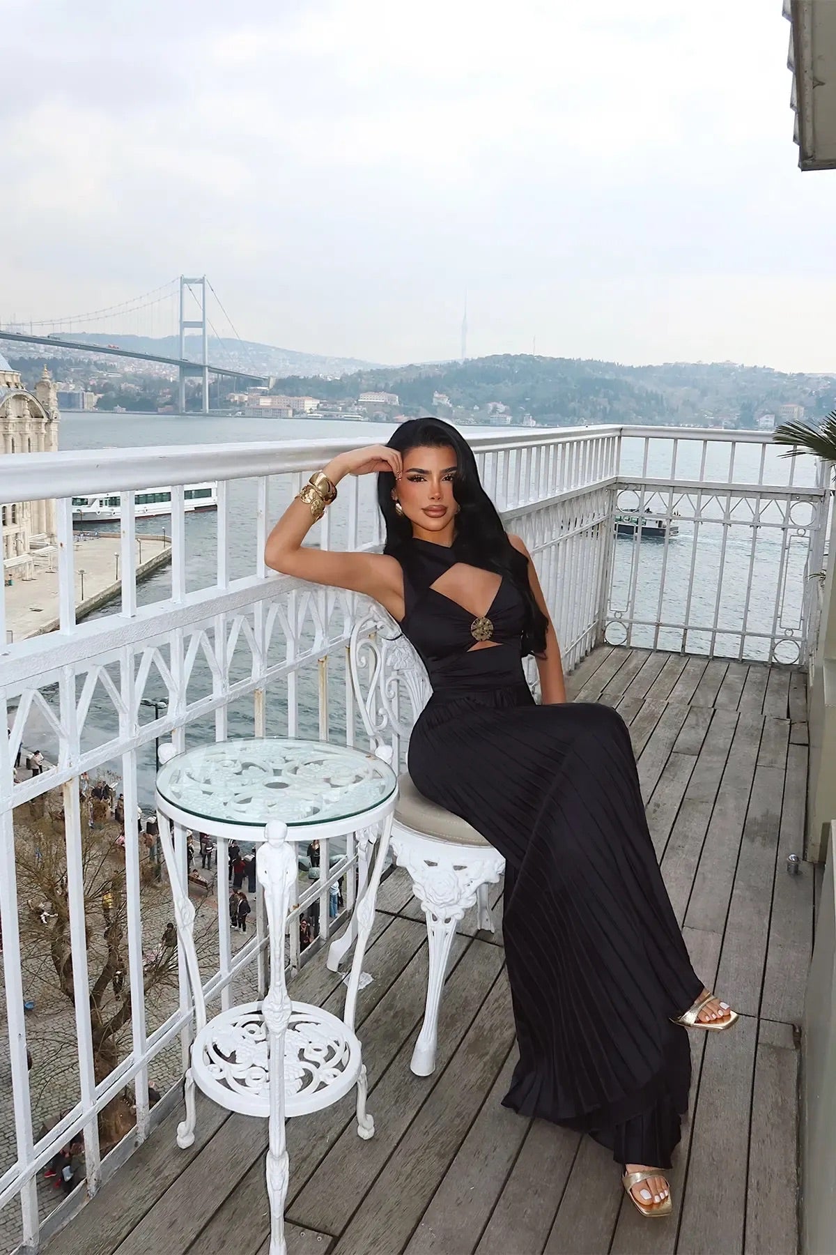 Black Window Detail Jumpsuit