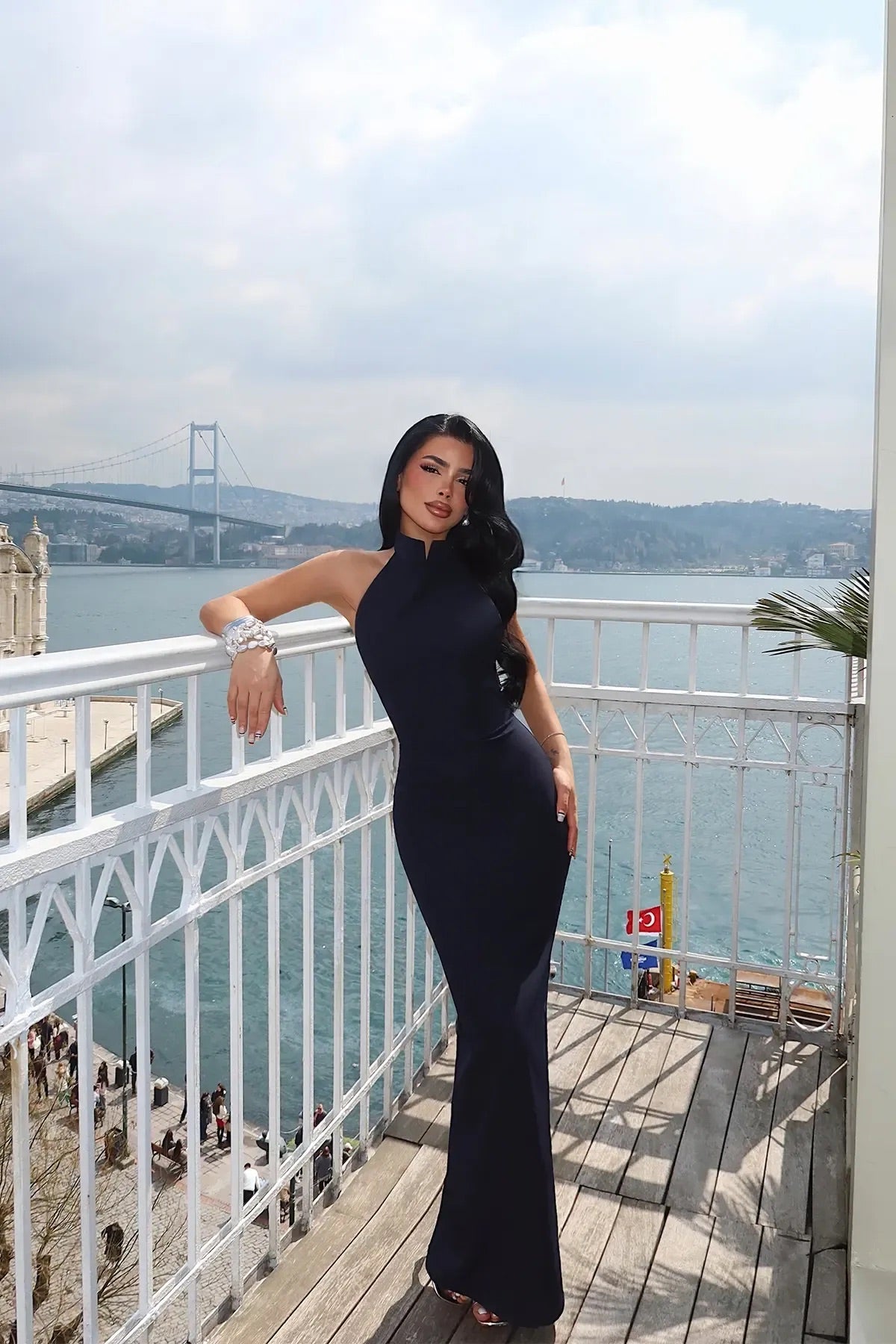 Navy Blue Doria Long Dress