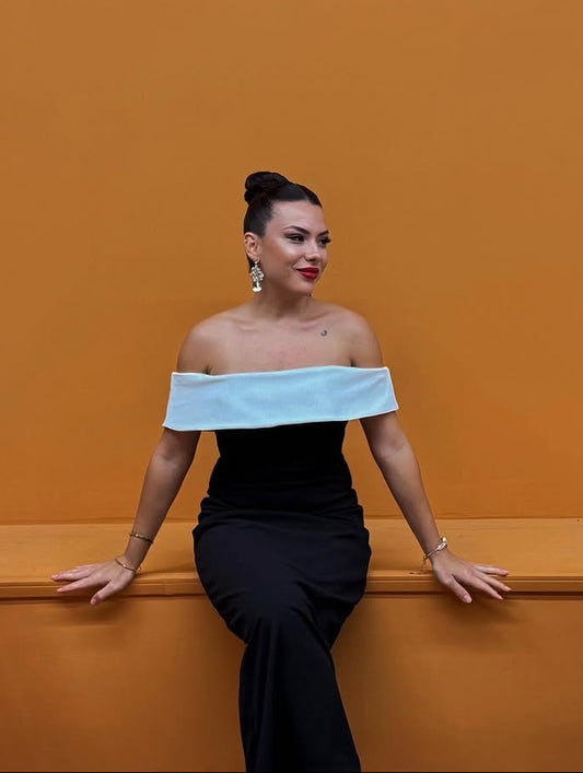 Black Raina Two Tone Dress