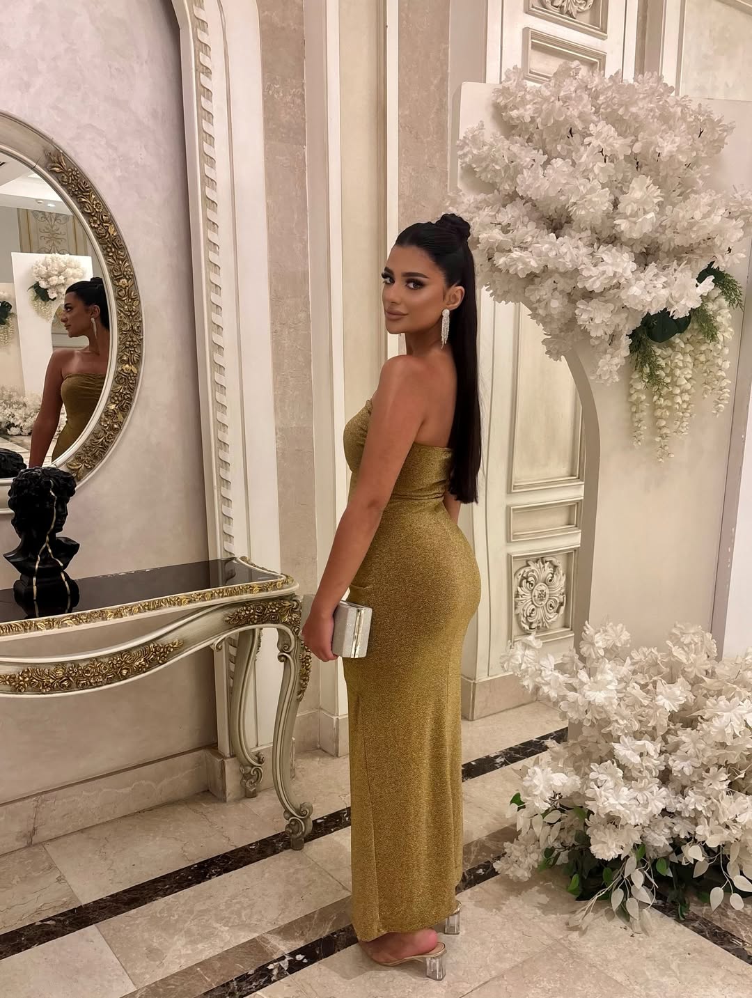 Gold Dianora Strapless Dress