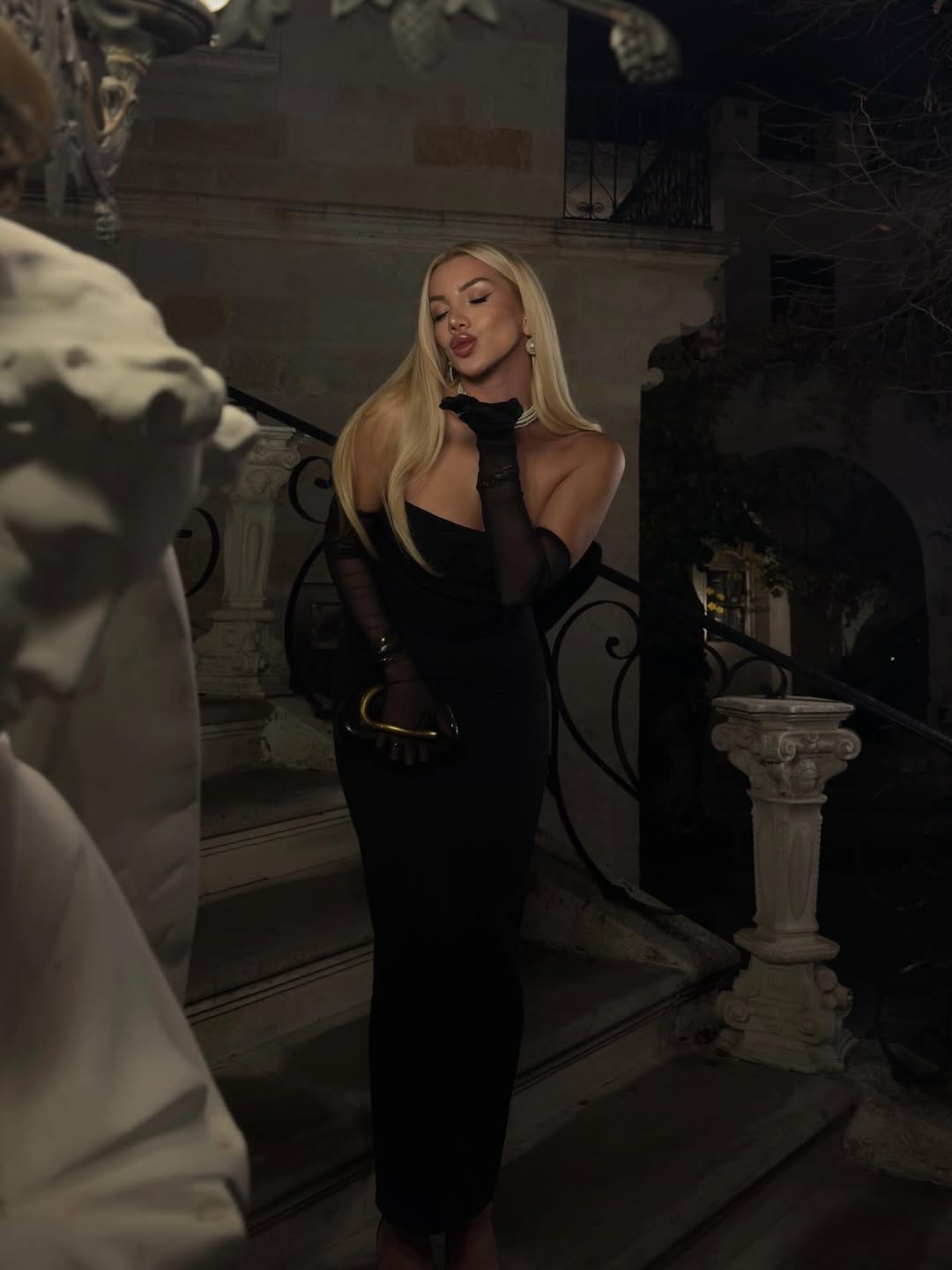 Black Enola Dress with Gloves