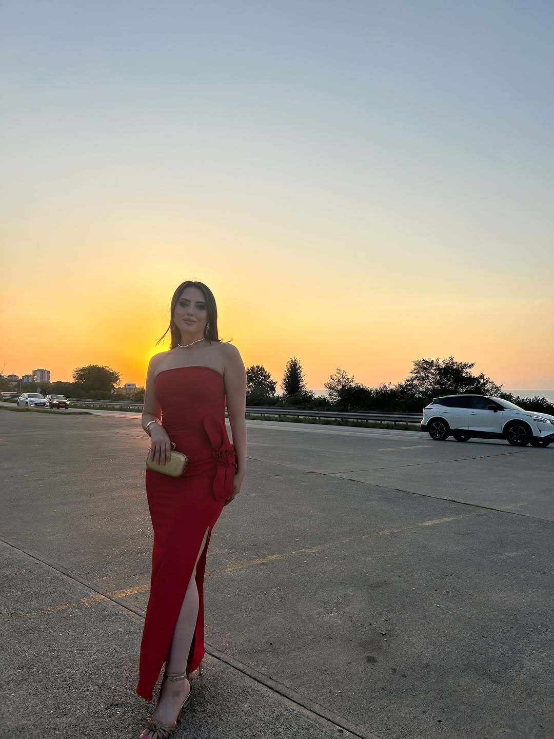 Red Daysi Strapless Dress