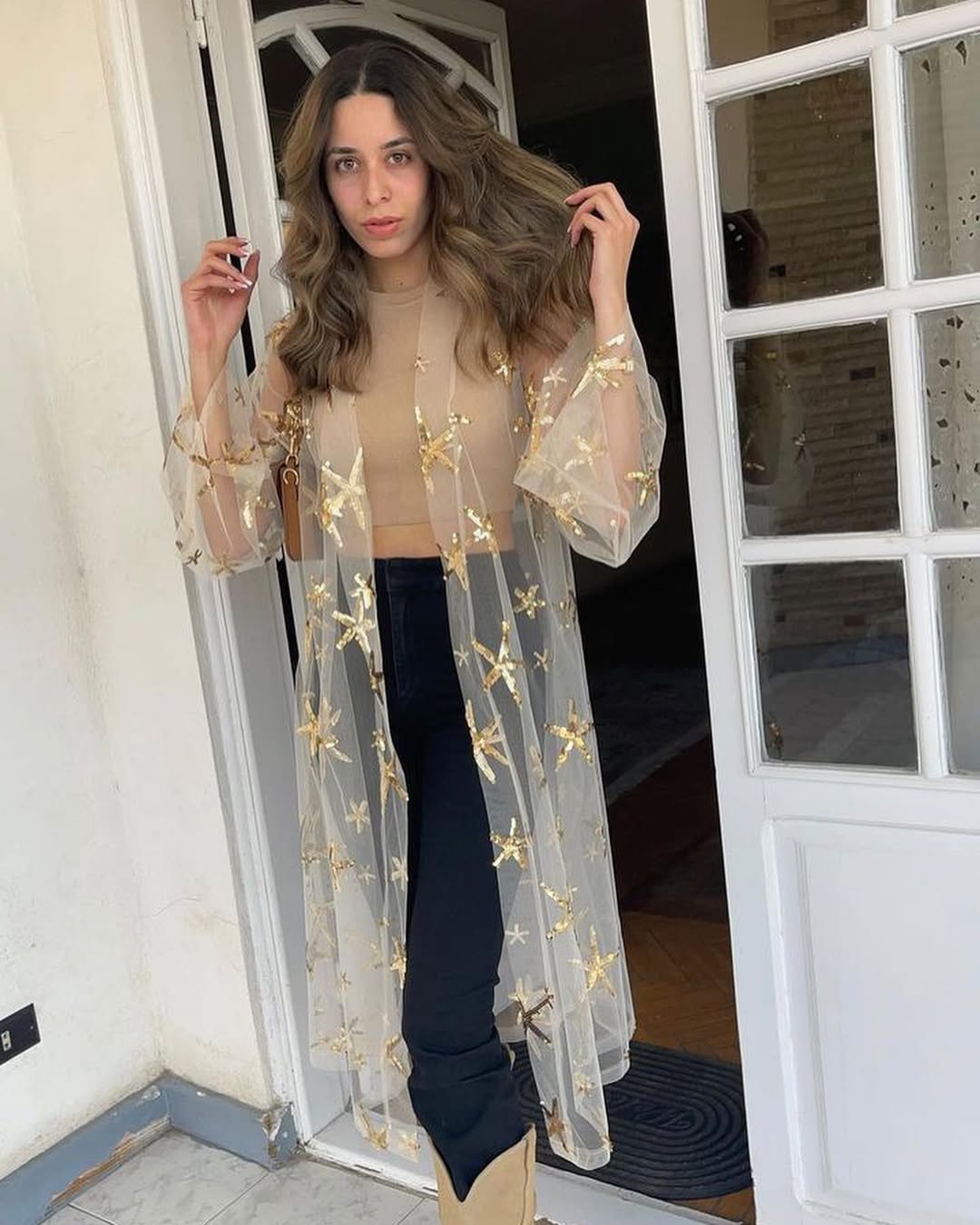 yellow stars  tulle kimono