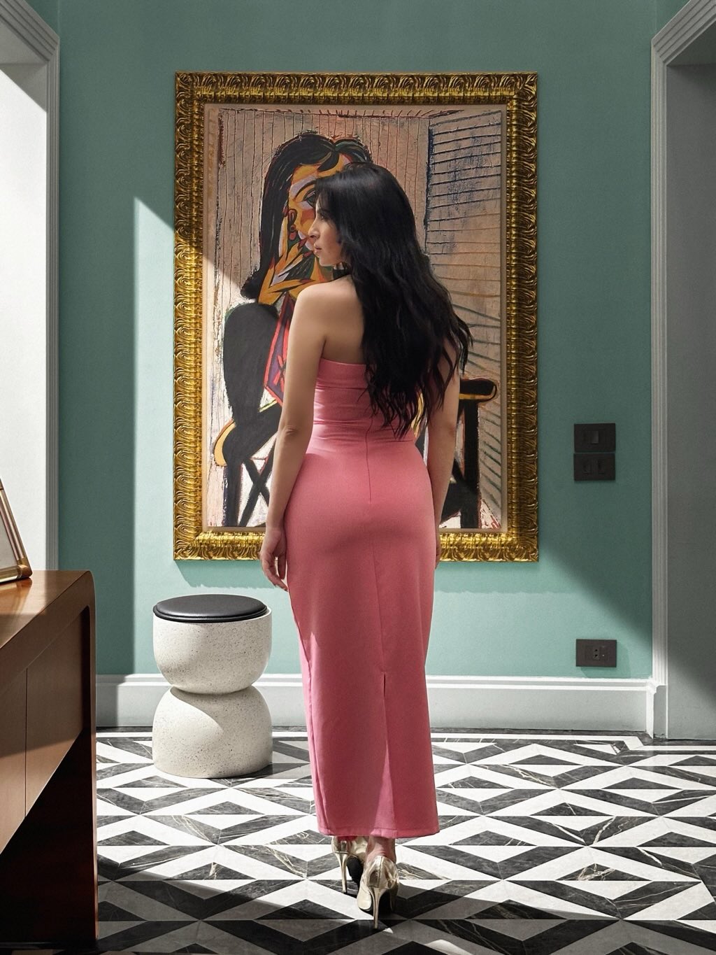 Pink DRESS WITH RIBBON FRONT