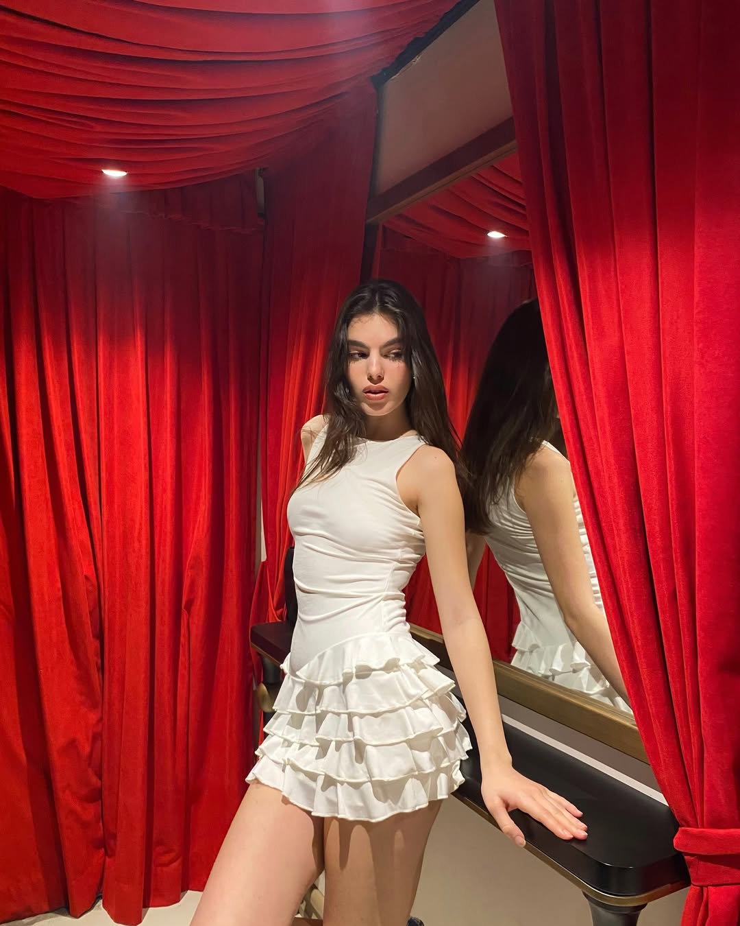 White Naia Ruffle Dress