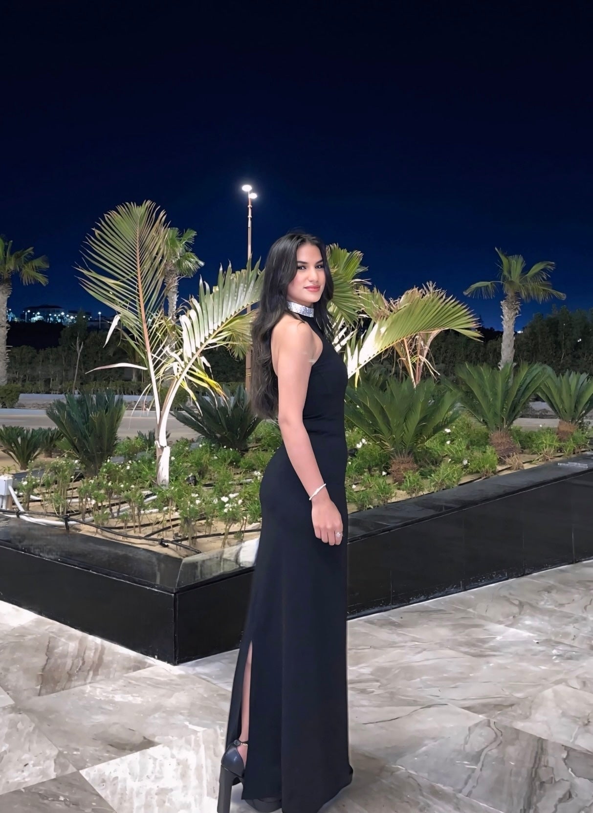 Black Noah Stone Detail Long Dress