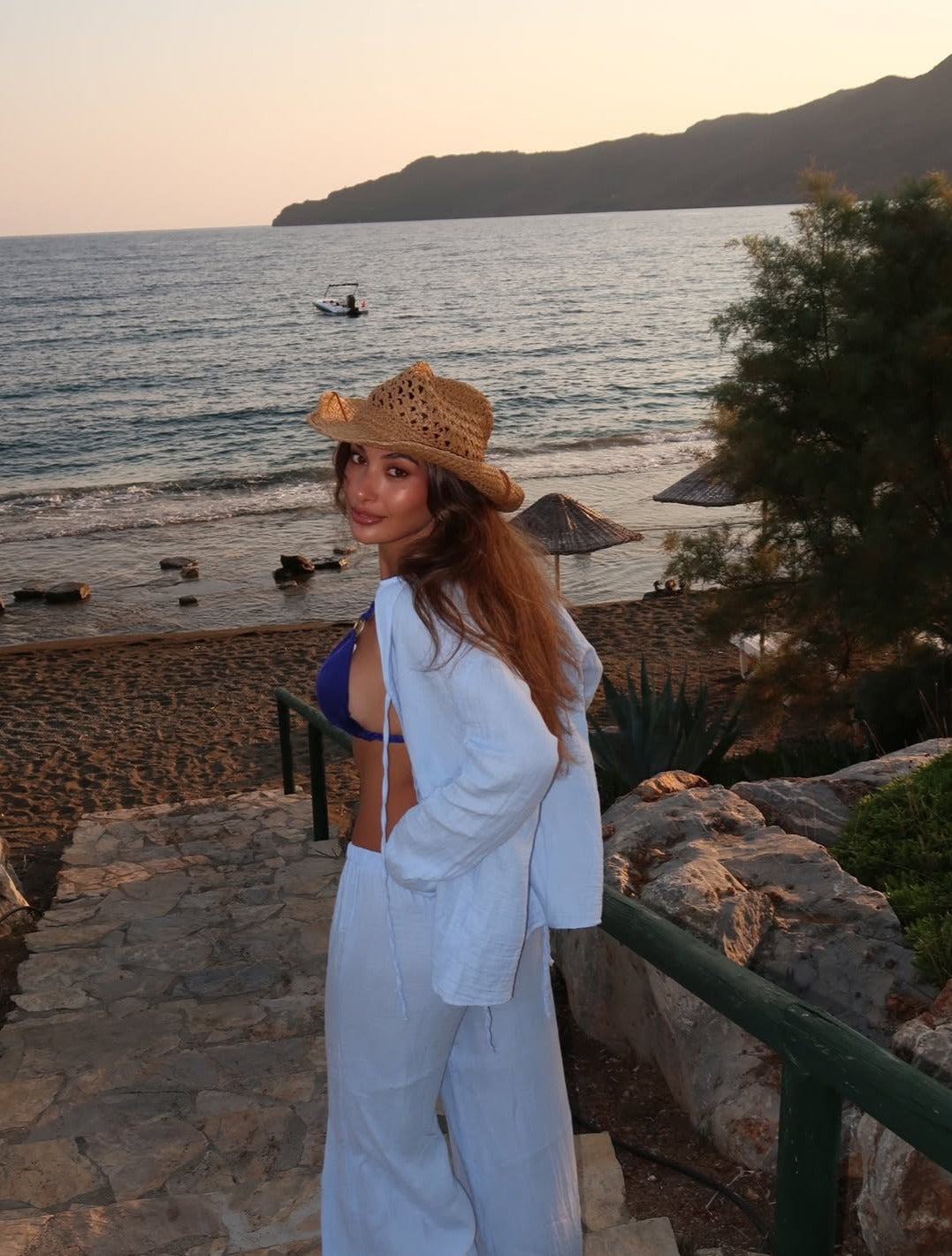 Blue Tied Trouser Suit