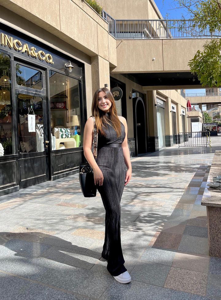 Black Ribbed Jumpsuit Lycra