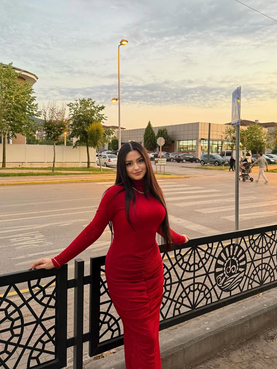 Red Antina Glitter Dress