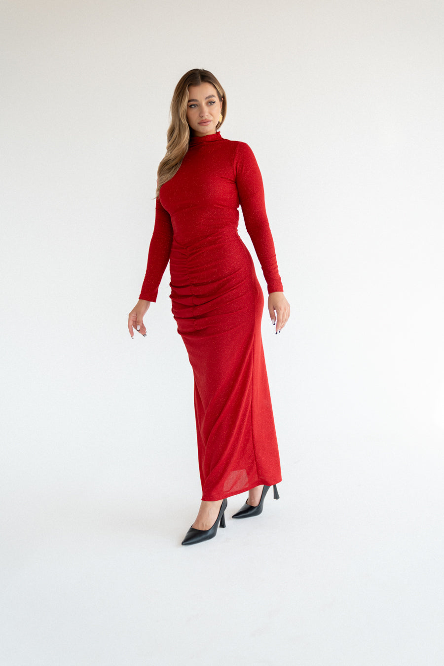 Red Antina Glitter Dress
