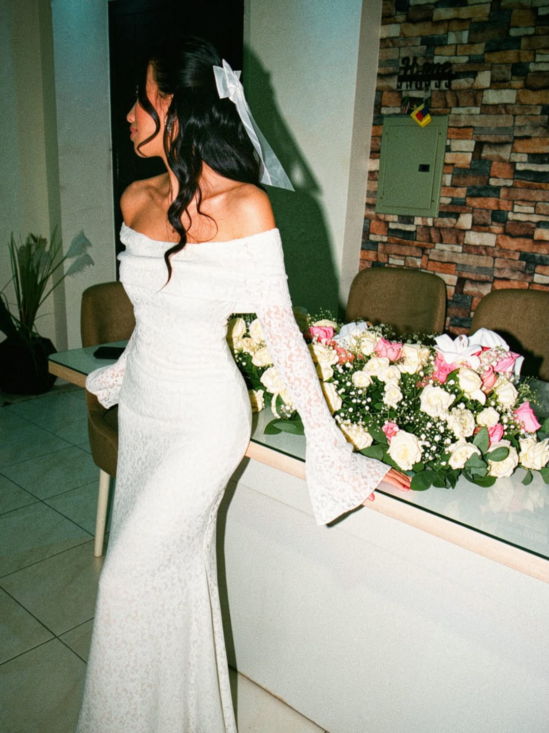 white Arya Strapless Lace Dress