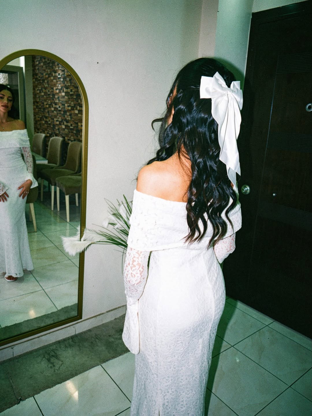 white Arya Strapless Lace Dress