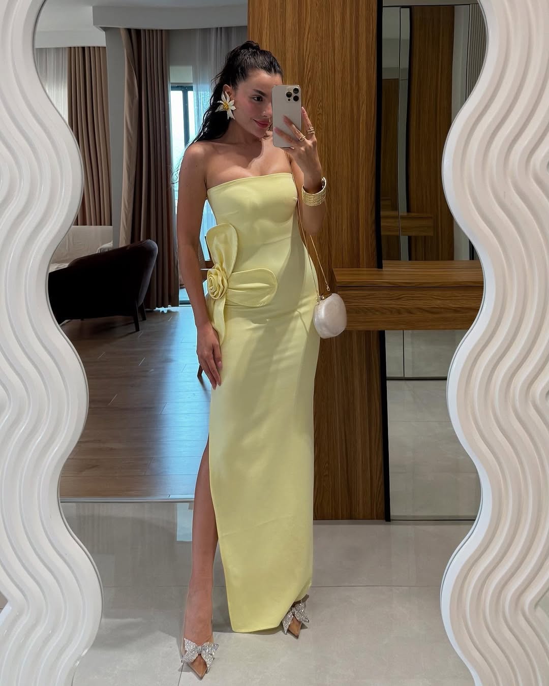 Yellow Daysi Strapless Dress