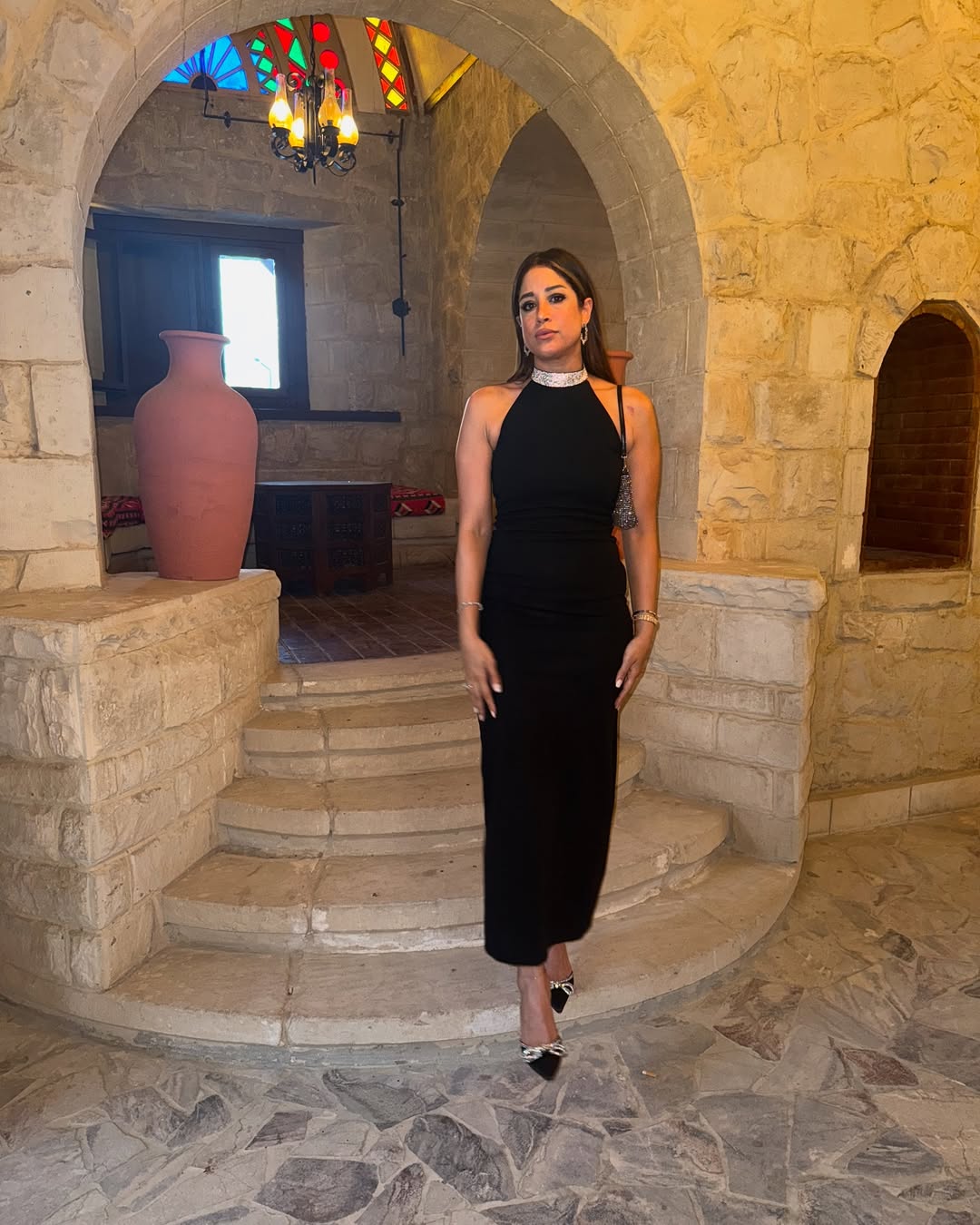 Black Noah Stone Detail Long Dress