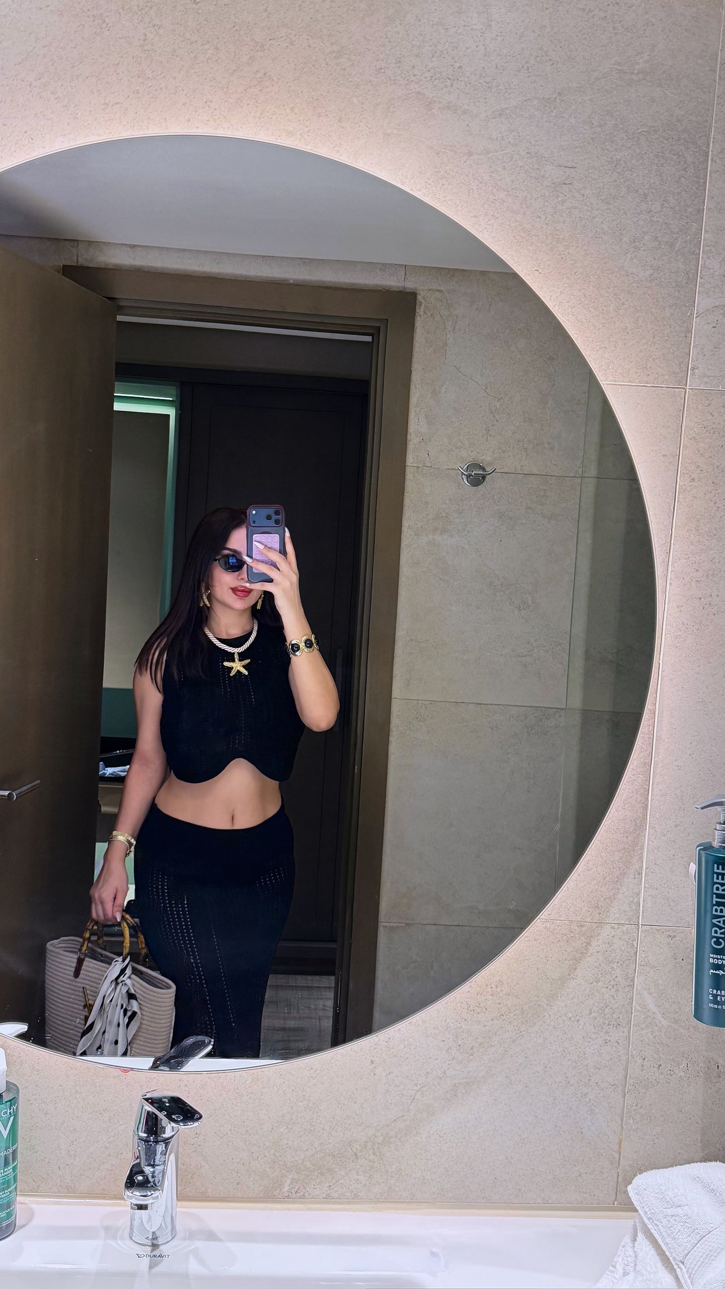 Black Cotton Skirt Set