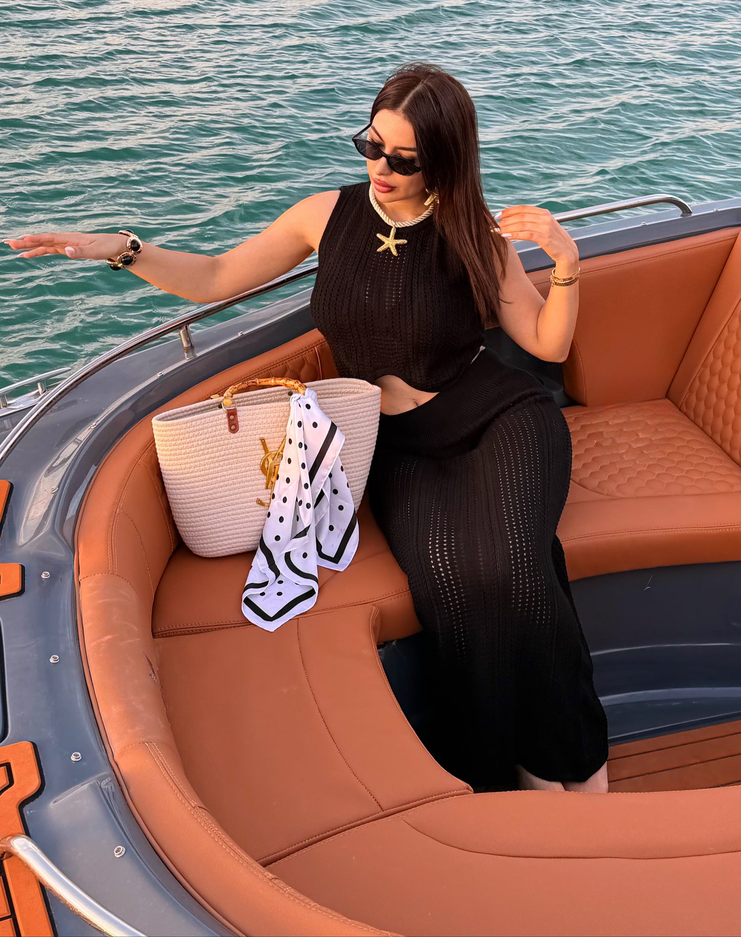 Black Cotton Skirt Set
