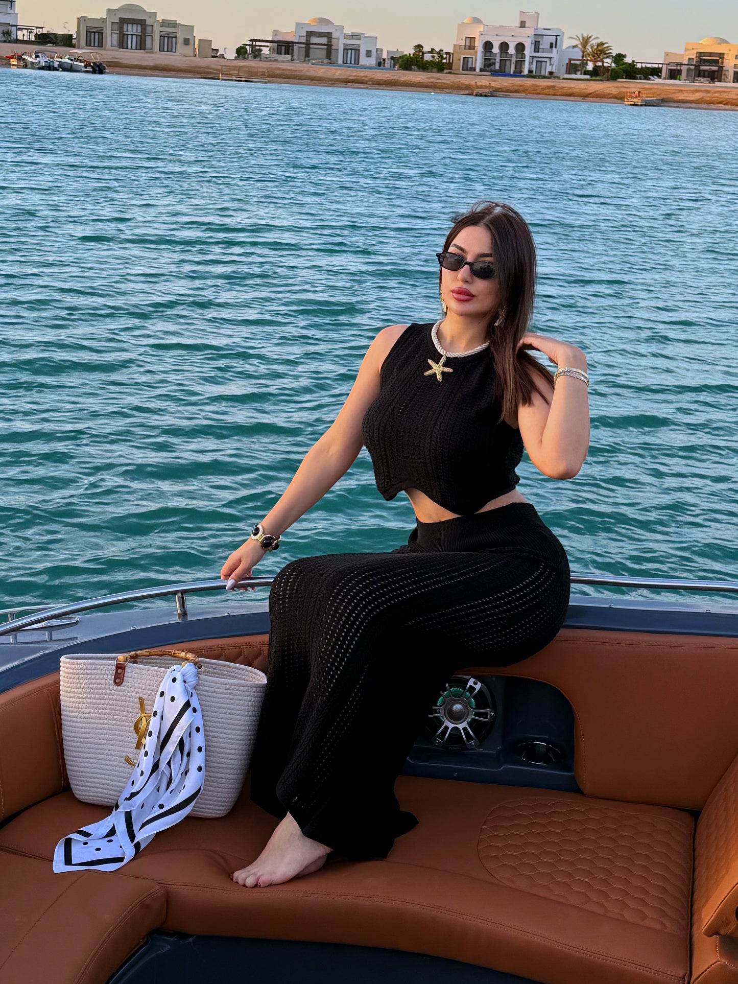 Black Cotton Skirt Set