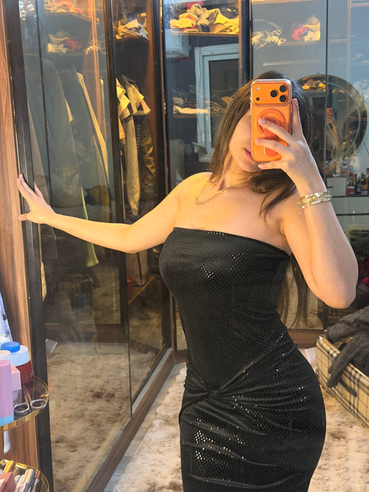 Black Lissa Strapless Dress