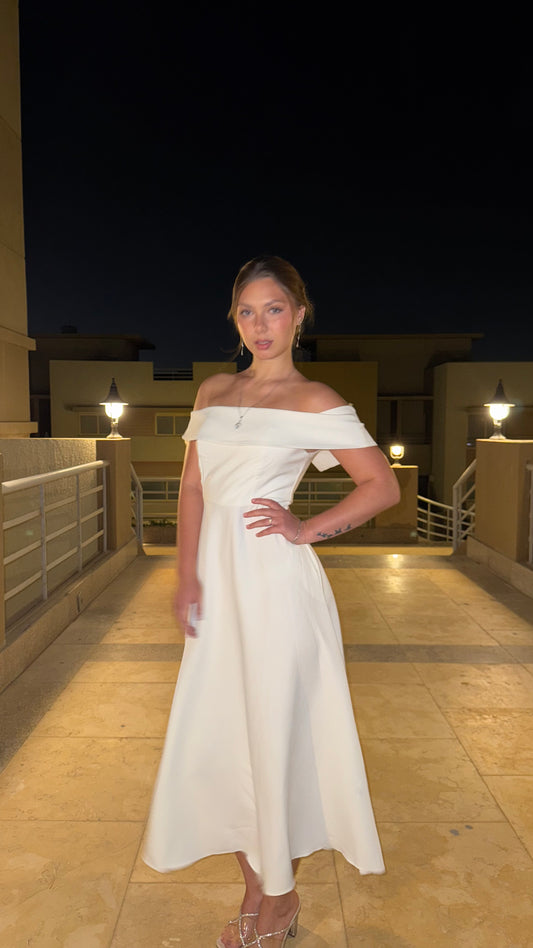 White Madonna Collar Dress