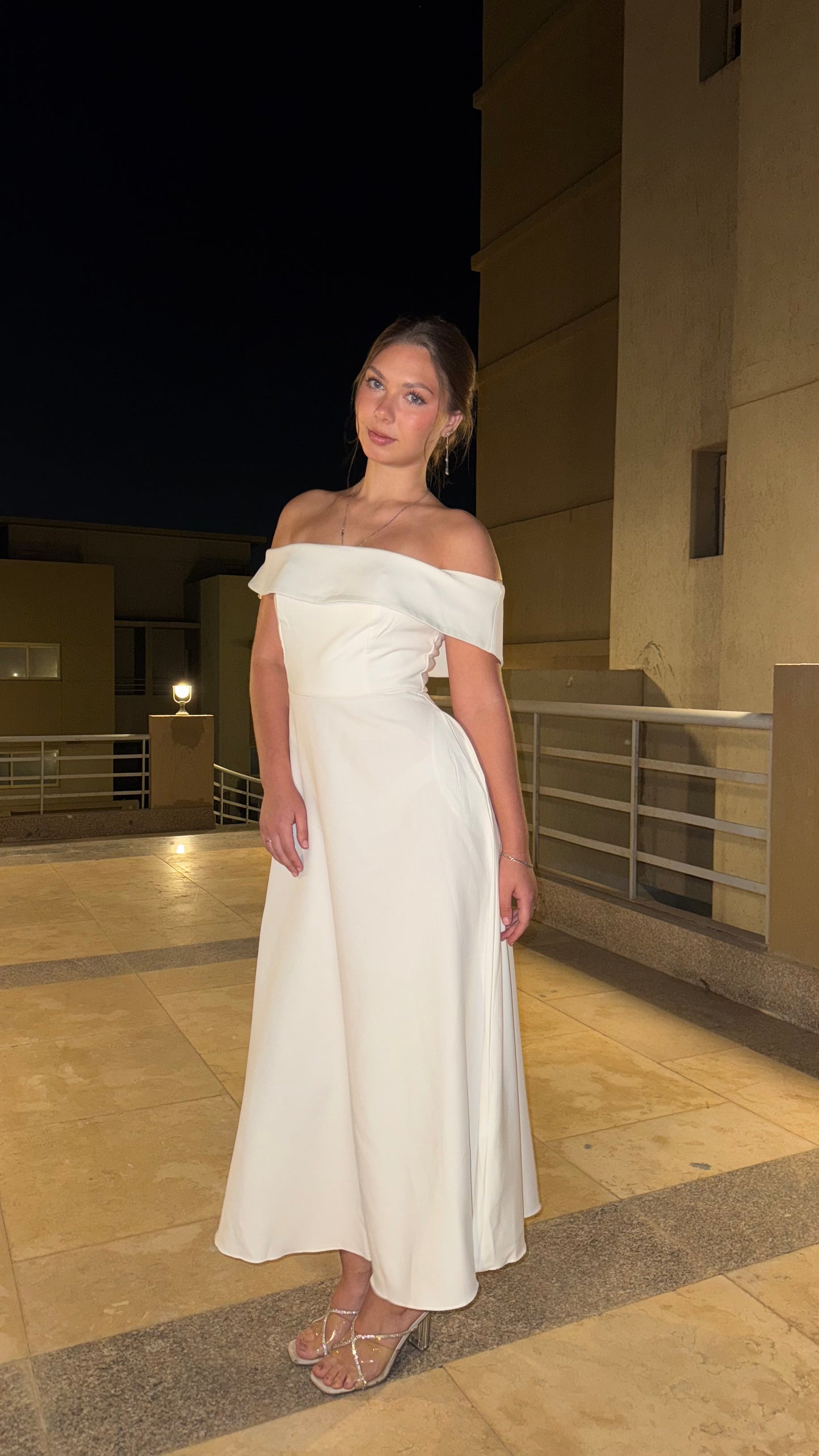 White Madonna Collar Dress