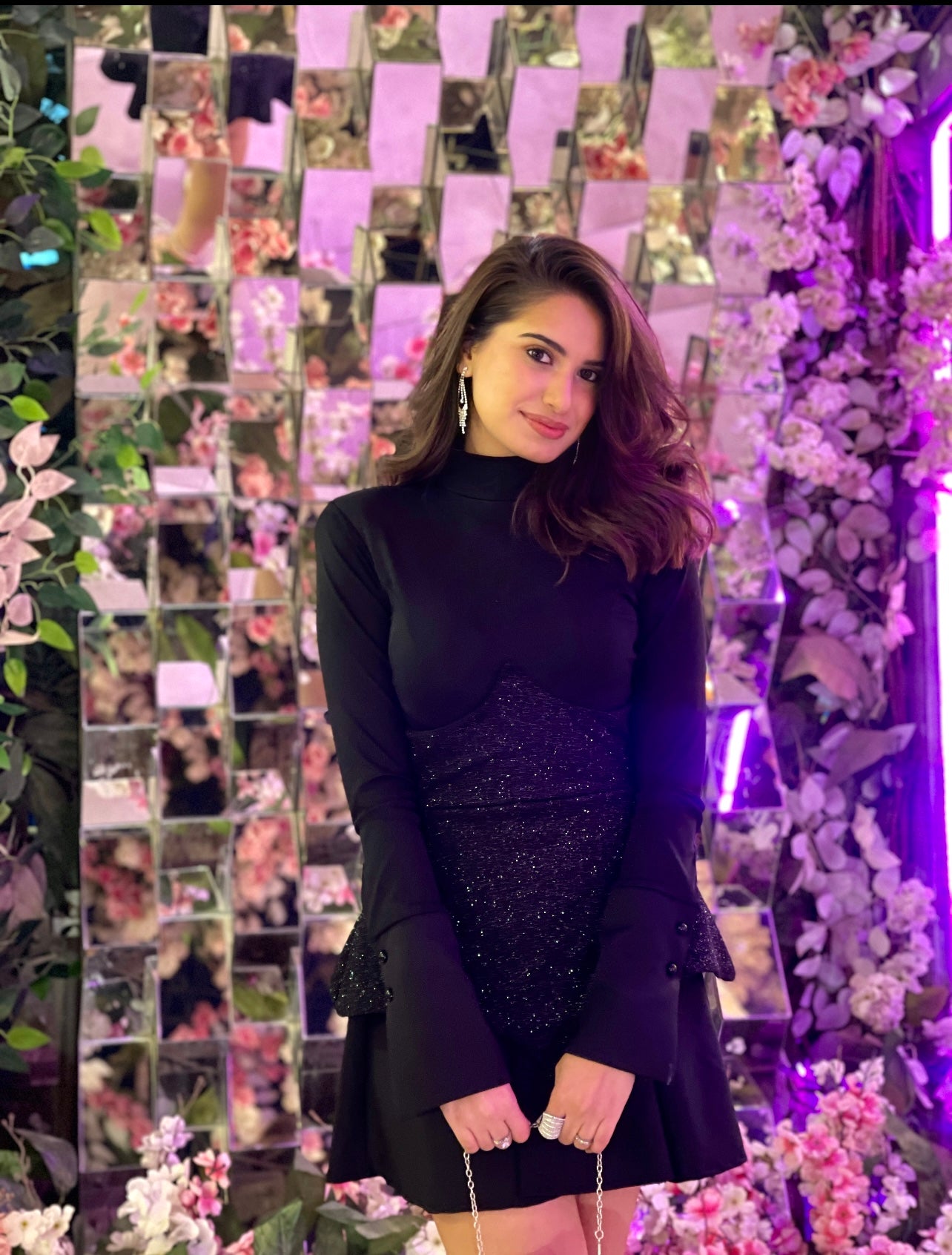 Black Long Sleeve Corset Dress