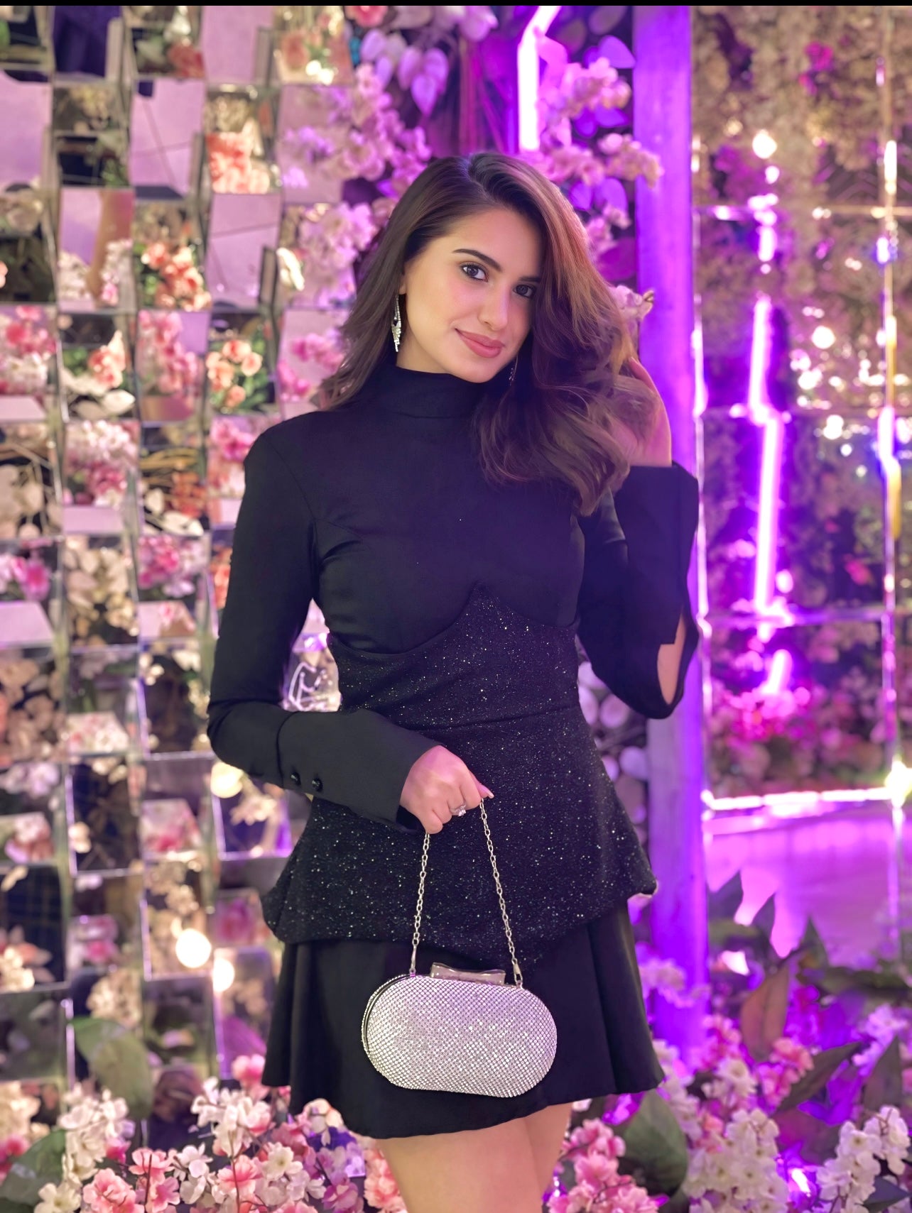 Black Long Sleeve Corset Dress