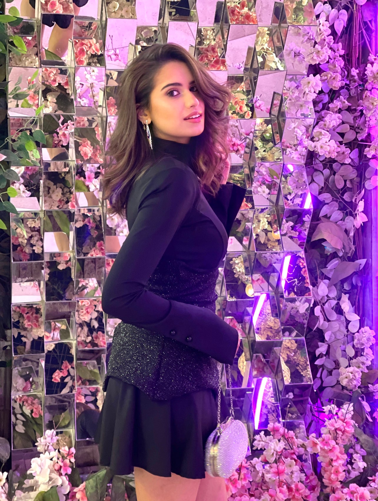 Black Long Sleeve Corset Dress