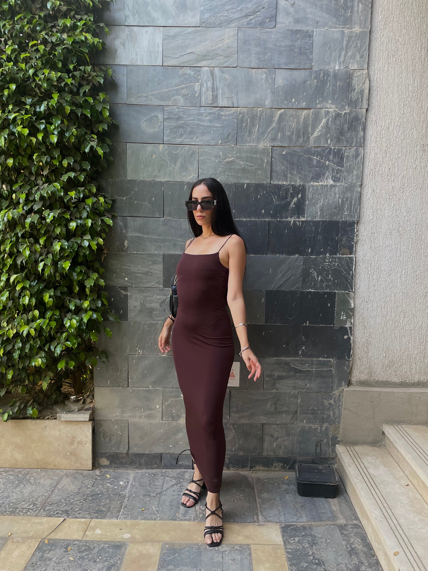 Brown Rope Strap Dress