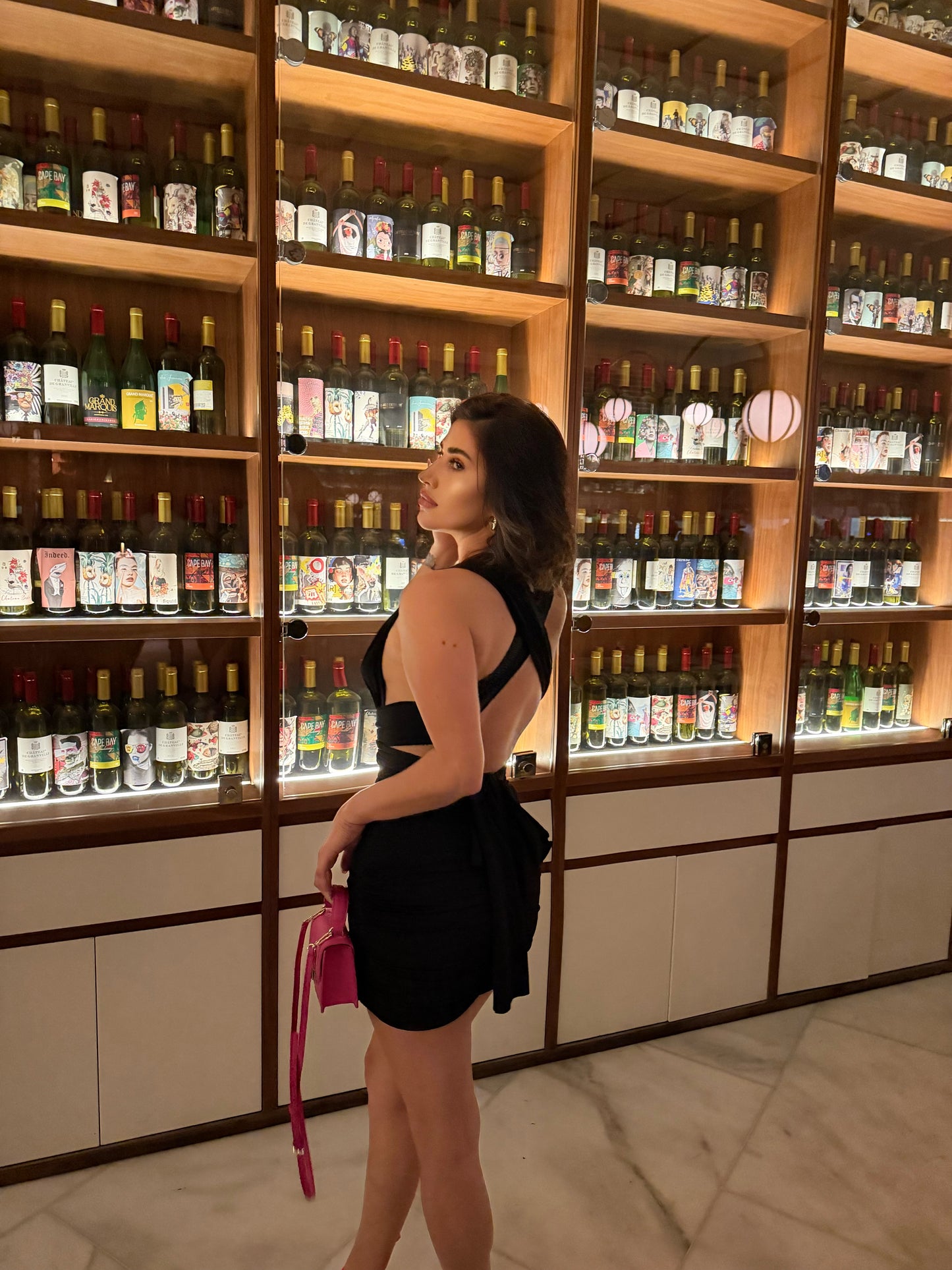 black Lycra Kristal mini dress