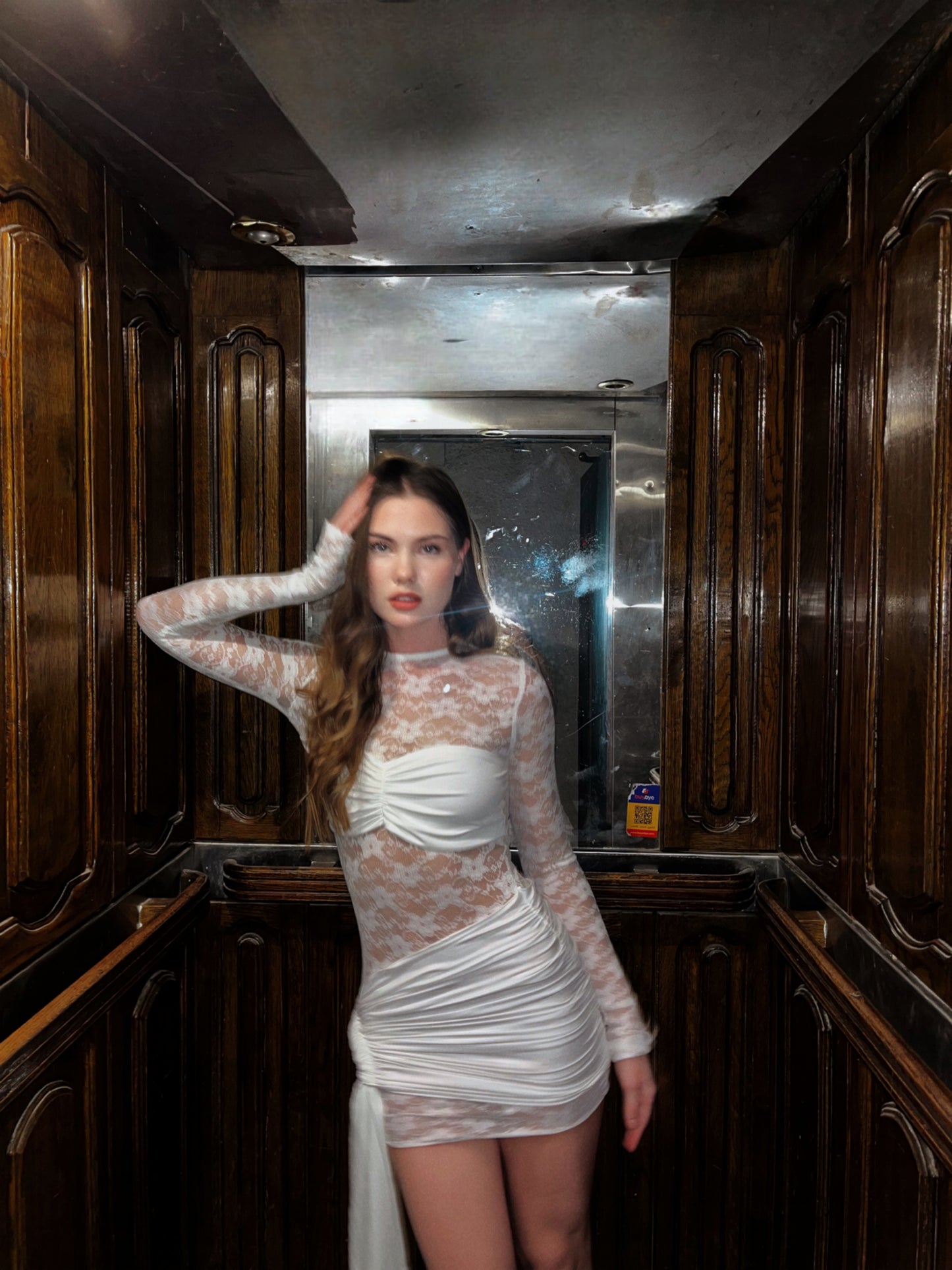 White Rosario Mini Lace Dress