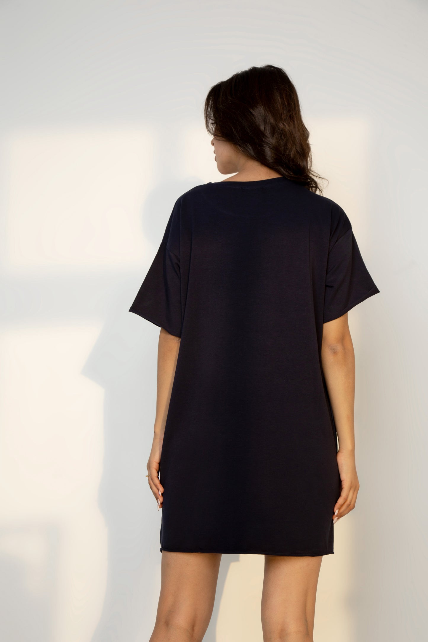 Navy Blue  Pocket  Dress