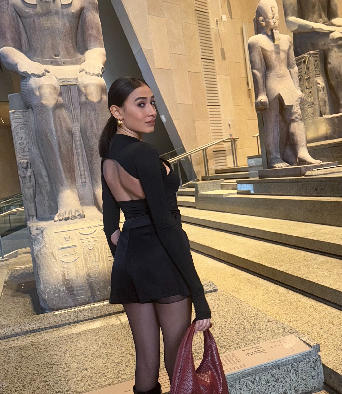 Black Blouse with Back and Window Cutout