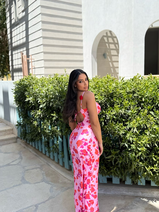 Pink Margot Floral Patterned Dress