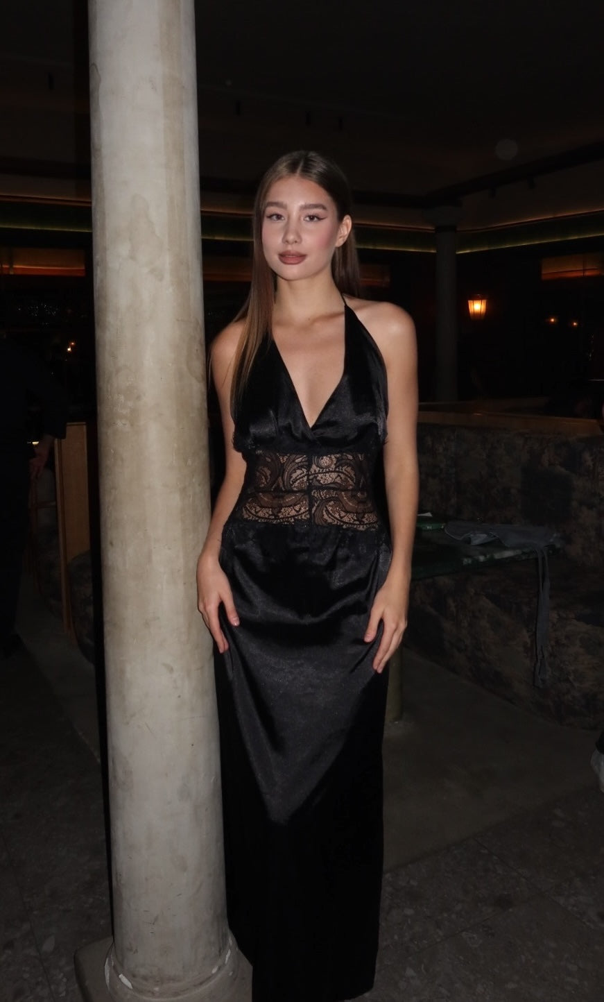 Black Lace Detail Dress