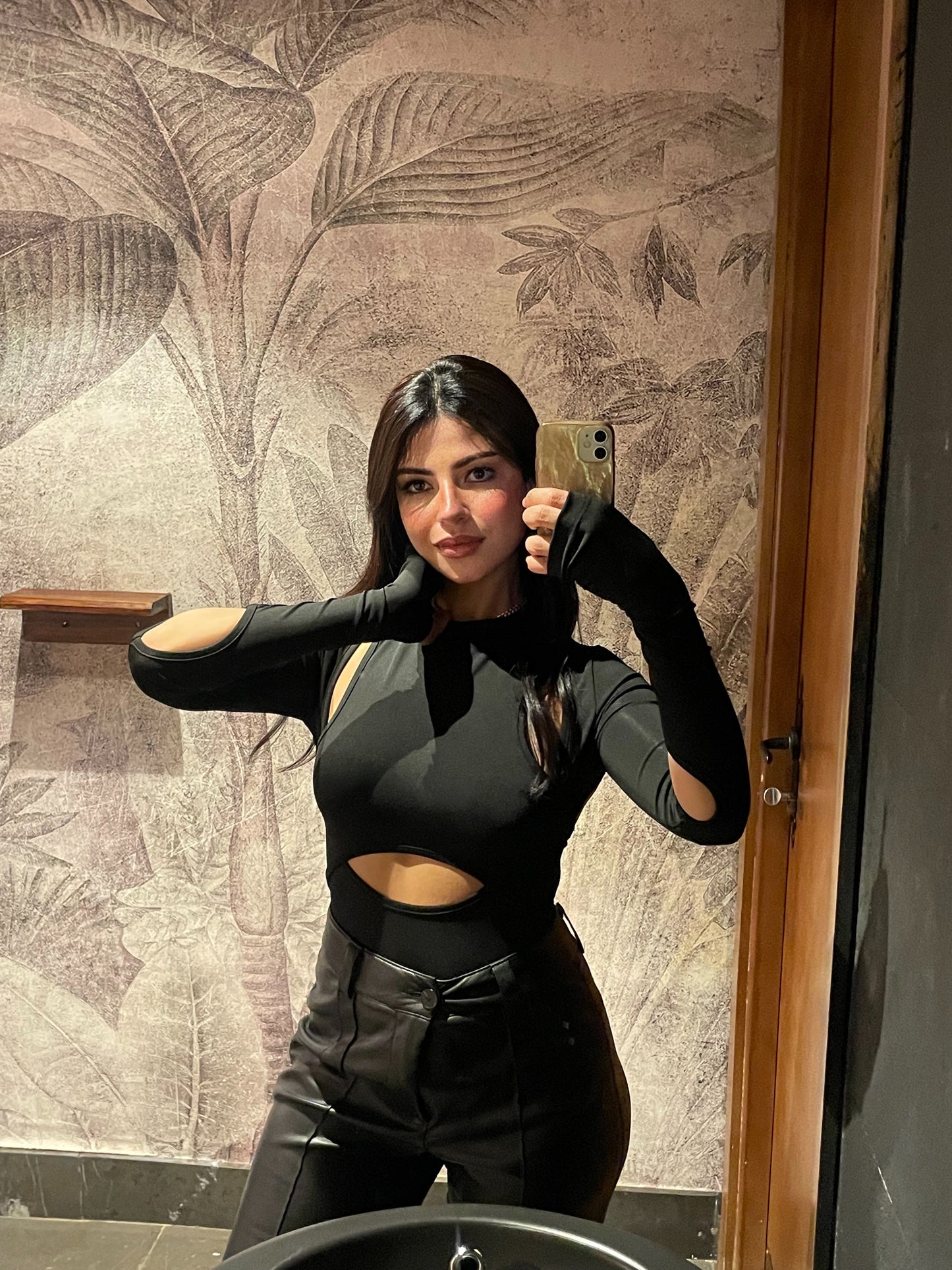 Black Blouse with Back and Window Cutout