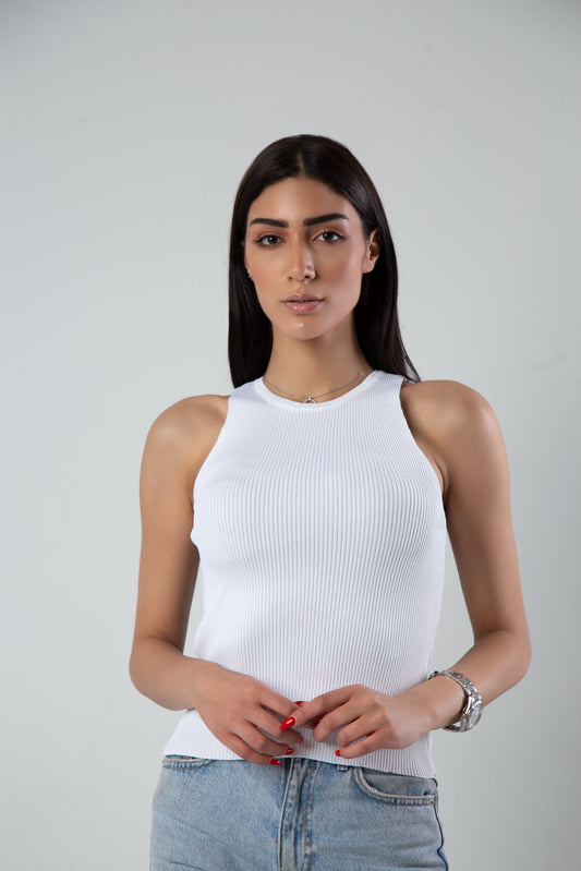 White Knitwear Blouse