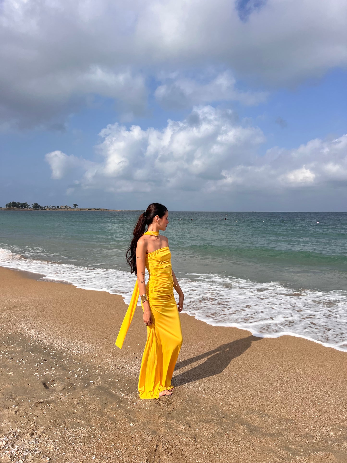 Yellow Coraline Multi-Lace Dress