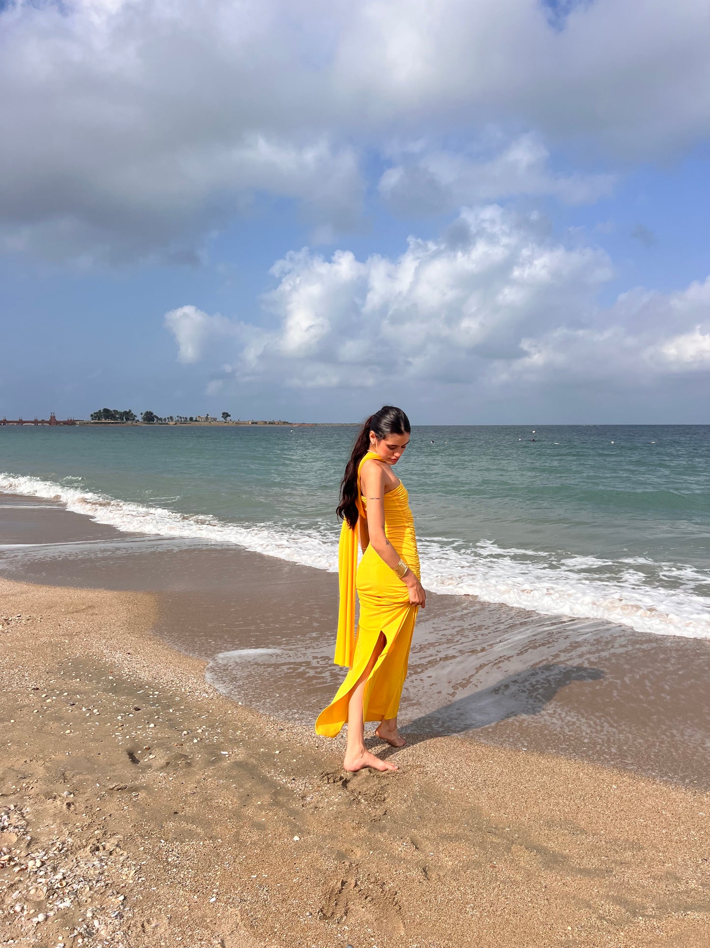 Yellow Coraline Multi-Lace Dress